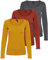 VERO MODA Women's Vmmaxi My Ls Soft Uneck Ga Noos Long Sleeve Shirts, 1x Golden Yellow, 1x Burnt Henna, 1x Dark Grey, L