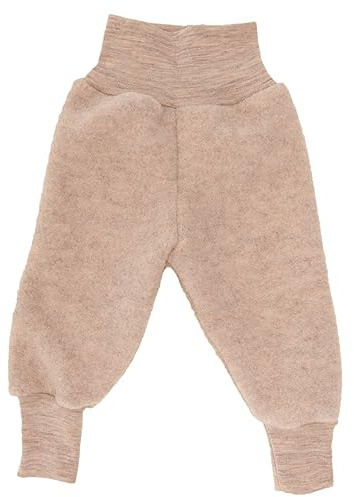 Baby Hose Fleece, 100% Schurwolle, Engel Natur mit Nabelbund