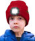 ATNKE Kids LED Beleuchtete Mütze mit Licht,Wiederaufladbare USB 4 LED Laufmütze Extrem Heller Lampe Winter Warme Stricken Mütze Großartig Geschenke für Jungen und Mädchen/Red