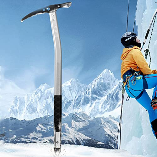 NVYAZJ Professional Ice Climbing Axes, Lightweight Outdoor Walking Pickaxe with Aluminum Material 23.5 * 65cm Weight 441g, Climbing Equipment for Mountaineering Hiking Aerial Work