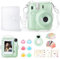 Rieibi Zubehör für Fujifilm Instax Mini 12, Geschenkpaket enthält transparente Instax Mini 12 Hülle mit Gurt, Mini-Fotoalbum, Selfie-Spiegel, DIY-Aufkleber, Farbfilter (ohne Kamera) – Grün