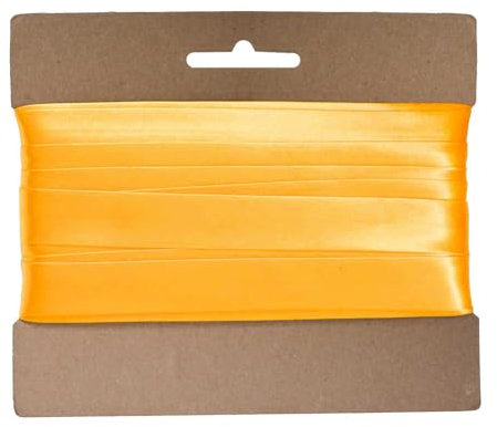 20m Schrägband Satin 20mm gefalzt Kantenband Einfassband 29 Farben wählbar, Farbe:sonnengelb