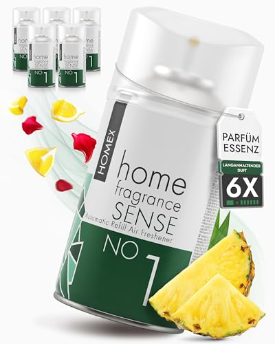 Roselive HOMEX Raumduft Nachfüller kompatibel mit Airwick, Glade etc. raumspray - Lufterfrischer Nachfüllflasche für Duftspender in Wohnung, WC, Bad - Raumdüfte gegen Geruch (6er-Pack, SENSE)