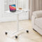 Dripex Scrivania per Computer con Ruote Scrivania Regolabile in Altezza Tavolo Porta PC sollevabile Mobile per Piccoli Spazi Home Office 72 x 48cm(Bianco)