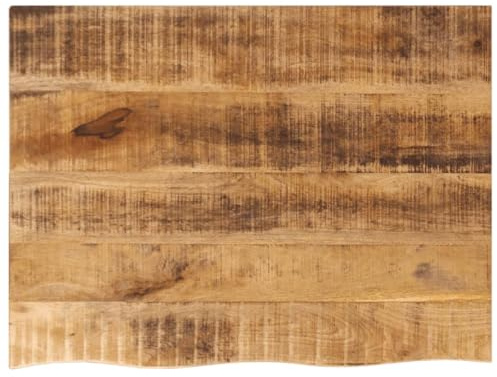 vidaXL Tischplatte, Holzplatte für Tisch Esstisch Couchtisch, Massivholzplatte Baumkante, Ersatztischplatte, 70x60x3,8cm Massivholz Raues Mangoholz