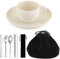 Camping Essentials Set,Homquen Juego de Platos y Tazones de Camping, Taza de Café, Juego de Cubiertos de Viaje Incluye Cuchara, Tenedor, Cuchillo para Trabajo, Exterior, Picnic, Campamento(Blanco)