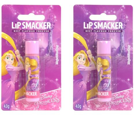 Lip Smacker - Disney Princess Collection - Lip Balm for Kids - Lip Smacker Disney Rapunzel Single Balm - Magical Glow Berry Flavour (Pack of 2)