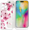 BUNALFaa für Apple iPhone 16 Pro Max (6.90) Handyhülle + Displayschutz(2 Sätze), Hülle rutschfeste Stoßkasten Schale Schutzhülle + Gehärtetes Glas - Rosa Blumen