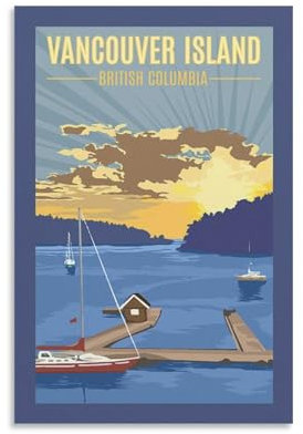 Fbaoda Vancouver Island-Poster, Motiv: Vitger, Reiseposter, Leinwandkunst, Wanddekoration, Zimmer, Hausdekoration, Schlafzimmer, Büro, Poster, Drucke, Wandkunst, Paitings, rustikale Heimdekoration für