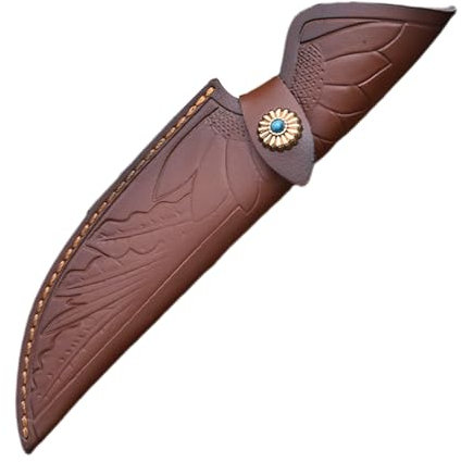 Eiflayn Messerscheide Leder, Doppellagiges Leder Messertasche für Gürtel,Universal Cuttermesser Tasche,Messer Holster für Outdoor,Jagd,Freizeit