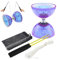 Muzrunq Jonglage de Diablo Set 4pcs / Set Flexible en Plastique Souple roulement Mobile Jouet Diabolo with Stick String et Filet Sac Kid Toys Diablo