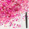 Bouiexye 80g Mix Flatback Pearls and Rhinestones for Crafts Pink Mixed Size 2mm-10mm Half Round Pearls Rhinestones for Nail Art Tumblers Shoes DIY Bedazzling with Tweezers Wax Pen