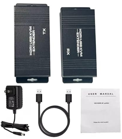 HDMI KVM Extender, HDMI 1080P@60Hz Over Ethernet Cat5e/6 Support Keyboard Mouse