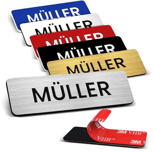 Meinearmbänder personalisiertes Türschild – selbstklebend und wetterfest – Namensschild für Klingel oder Briefkasten mit Gravur – Acrylschild