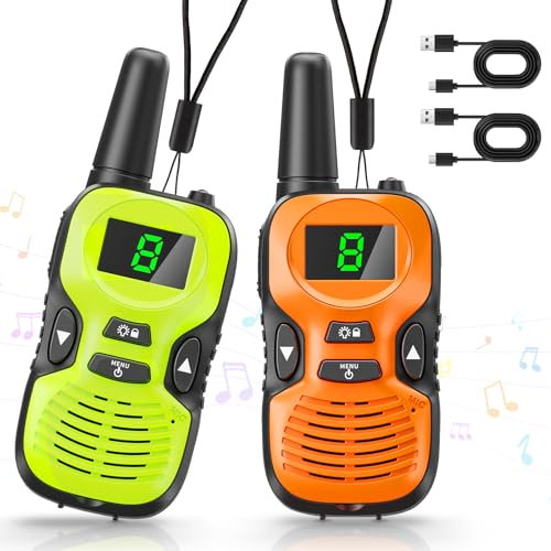 Walkie Talkie Kinder - Funkgerät Kinder Aufladbare,Spielzeug für 3-12 JäHrige Jungen,10 KanäLen,Hochauflösender Klangübertragung,Reichweite von 3km,Ideal für Outdoor-Abenteuer,Camping Und Wanderungen