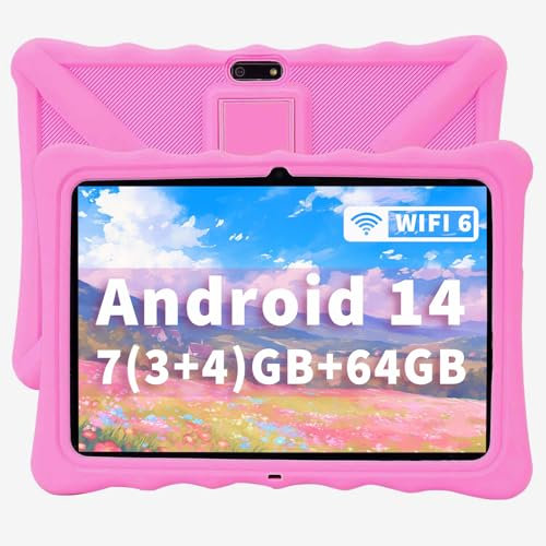 Veidoo Tableta para niños – Pantalla IPS para el Cuidado de los Ojos de 10.1 Pulgadas, 7 GB (3+4) de RAM, 64 GB de ROM, 512 GB Ampliable, cámara Dual, WiFi 6, Tableta de Control Parental Octa-Core