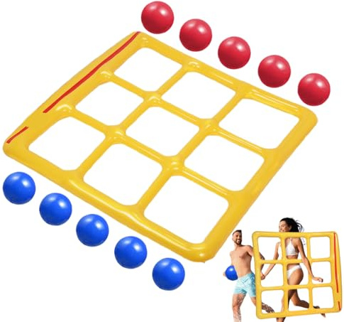 Générique Pool Flotte des, des d'eau gonflables avec 10 balles, lancez Le Jeu drôle de Piscine Flottante pour Adultes Enfant en Plein air Jeu