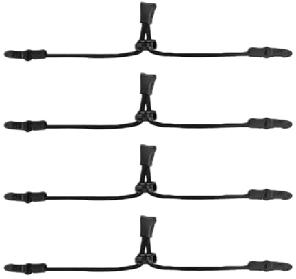 Homoyoyo Lot de 4 Cordons D'extension Noirs pour Masque Crochets Réglables, Sangles Élastiques Confortables pour Soulager les Oreilles, Accessoires Pratiques pour Masque Facial et Port