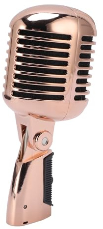 SALALIS Adjustable Cardioid Dynamic Mic with Rugged Structure for Musical Performances, Studio Recordings, Dynamic Microphone (Rose Gold)