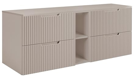 3E 3xE living.com Badezimmerschrank, Kaschmir, 180 (2 x 80 + 20) x 58,6 x 46 cm