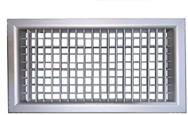 Grille d’aération en aluminium, avec ailettes orientables, gris