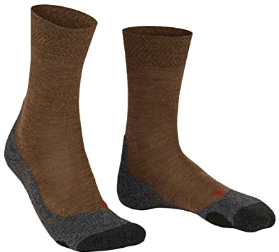 FALKE Herren Wandersocken TK2 Explore Melange M So Wolle Funktionsmaterial antiblasen dick 1 Paar, Braun Mocca 5990, 42-43