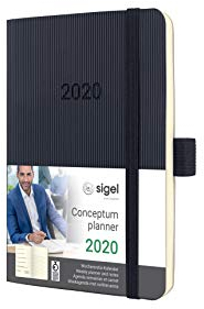 SIGEL C2025 Wochen-Notizkalender 2020, ca. A6, schwarz, Softcover Conceptum - weitere Modelle