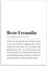 Beste Freundin Poster DIN A4: Beste Freundin Definition