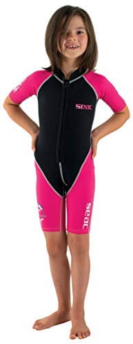 SEAC Dolphin Traje Corto para niños en Neopreno de 1.5 mm y Lycra para Nadar, Jugar en el Agua y Practicar Snorkel, Juventud Unisex niños, Fuxia/Negro, 3 años