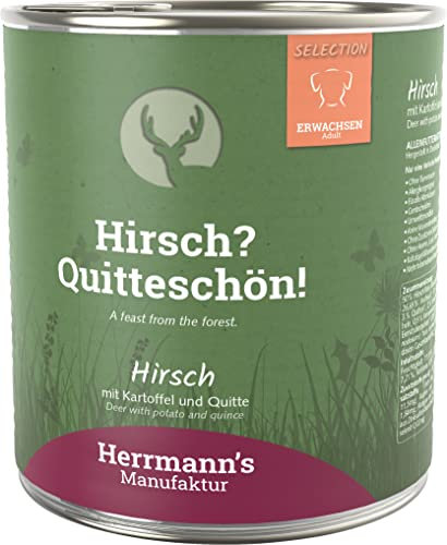 Herrmanns Hundefutter Hirsch mit Kartoffel und Quitte, 800 g