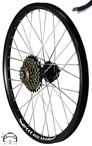 Redondo 20 Zoll Hinterrad Laufrad Felge Schwarz Disc + 6-Fach Kranz