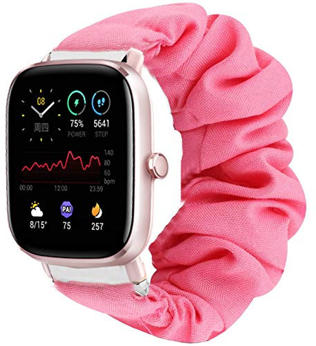 LvBu Cinturino Compatibile con GTS 2 Mini, morbido elastico per capelli, cinturino per smartwatch Amazfit GTS 2 Mini/GTS 2 e Nessun metallo, colore: Colore: rosa.