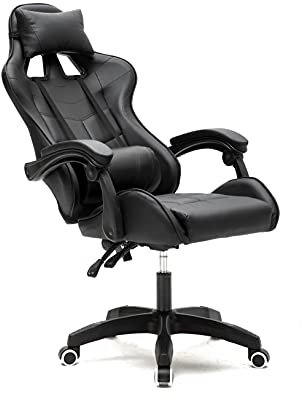 VDD Chaise Gaming Cyclone Ados - Chaise de Bureau - Chaise Gaming Racing - Noir
