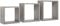 MODULARREDO | INCUBO Set di 3 Mensole da Muro, Cubi Arredo, Mensole Cubo, Cubi da Parete, 35x35 p15.5 cm 30x30 p15.5 cm e 25x25 p15.5 cm, Rovere Grigio Nuovo - Made in Italy