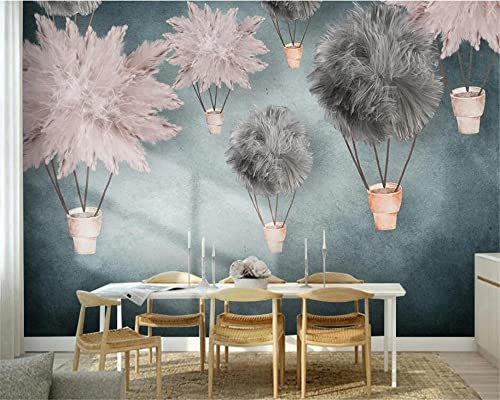XTSWallpaper Personnalisation 3D Papier Peint 400X280Cm Rose Fleurs Rétro Papier Peint Photo Effet 3D Sticker Mural Papier Peint Pvc Autocollant 3D Décoration Cadeau Chambre Enfant