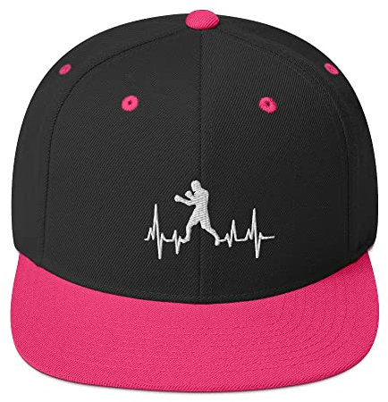 Casquette Snapback Boxe Professionnel Heartbeat Athlète Boxer Entraîneurs, Noir/rose fluo., taille unique