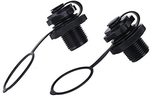 2 Stück Luftventil für Schlauchboote, Spiral-Luftstopfen, Einweg-Inflations-Ersatzschraube, Boston-Ventil für Schlauchboote, Kajak, Poolboot, Luftmatratzen, Schwarz