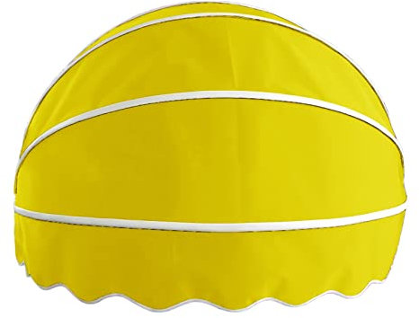 PFCDZDU Terrassenmarkise Zusammenklappbar, Faltbar Runden Polyester Sonnenschirmabdeckung, UV-Regen Schnee Schutz Schutz Zum Pergola Vorbau Dekoration (Farbe : Gelb, Größe : 110cm)