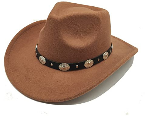 Willheoy Cowboy Hat for Women Western Hat for Men Cowboy Felt Hat Adjustable Outdoor with Shapeable Brim