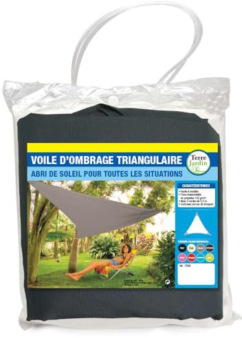 Voile d'ombrage Triangulaire - 3.6 mètres - Anthracite