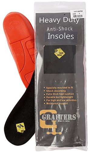 Grafters Mens Insoles AntiShock Heavy Duty Cushion Padded Shoes Working Boots Red UK 11