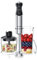 Arendo - Stabmixer Edelstahl, Mix- und Messbecher, 2 Geschwindigkeitsstufen, leichtes Gehäuse, 4-Klingen-Messer, einfache Reinigung, 1000 W, Schwarz/Silber