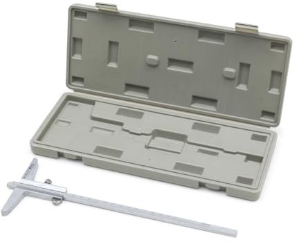 WIKISTORE Calibro Professionale Monoblocco Di Profondità Da 200 mm Con Ponte Da 100 mm, Cinquantesimale, Acciaio Bloccaggio A Vite, Lettura 0,02 MM / 1/50°, Attrezzo Da Lavoro Preciso
