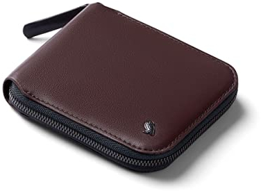 Bellroy Zip Wallet (8+ Karten, ungefaltete Geldscheine, Münzfach mit praktischem Magnetverschluss) - Deep Plum