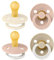 BIBS Colour Schnuller 4er-Pack, BPA-frei. 2 stück im Dunkeln Leuchtende, Kirschform Nippel. Naturkautschuk/Latex, Hergestellt in Dänemark. 0-6 Monate (4er Pack), Blush Glow Mix
