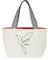 hello-bags. Bolso de loneta premium para mujer. Incluye cremallera exterior, bolsillo interior con cremallera y forro de loneta rojo. Empaquetado para regalo. Color: Crudo/Negro. 50x30 cm.
