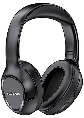 Roxel H700BT Wireless Over Ear Headphones with Microphone, 12 Hours Playtime, 1 Hour Quick Charge, Adjustable Headband, Foldable Lightweight Headset with Deep Bass and Stereo Sound