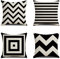 Kissenbezug 60x60 cm 4er Set Schwarz Kissenbezüge Weiss Outdoor Kissen Leinen Sofakissen Dekokissen Gartenmöbel Kissen couchkissen kissenhülle für Couch Wohnzimmer Bank Büro Auto Home Decor Geschenke