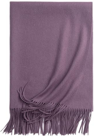 Momooda Schal Damen Winter aus 100% Alpaka Wolle, Wickelschal, Weiche, Warm Tücher, Schals mit Quast, Lila A