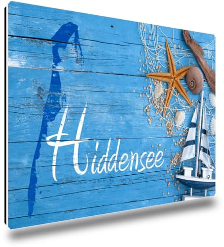TRIOSK Kühlschrankmagnete Ostsee Magnet Insel Hiddensee Spruch Souvenir Geschenk Maritim für Reiselustige Frauen Männer Ostseeliebhaber Kühlschrank stark eckig groß 85x55 mm
